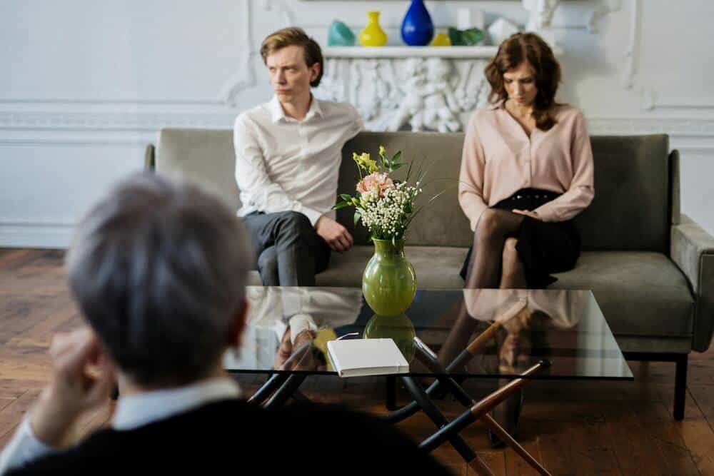 couple attending marriage counselling together